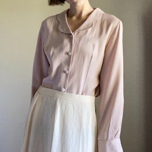 Vintage Light Brown Collared Blouse